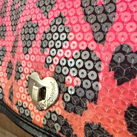 Betsey Johnson Ombré Sequined Leopard Print Chain Shoulder/Crossbody Bag - Picture 8 of 11